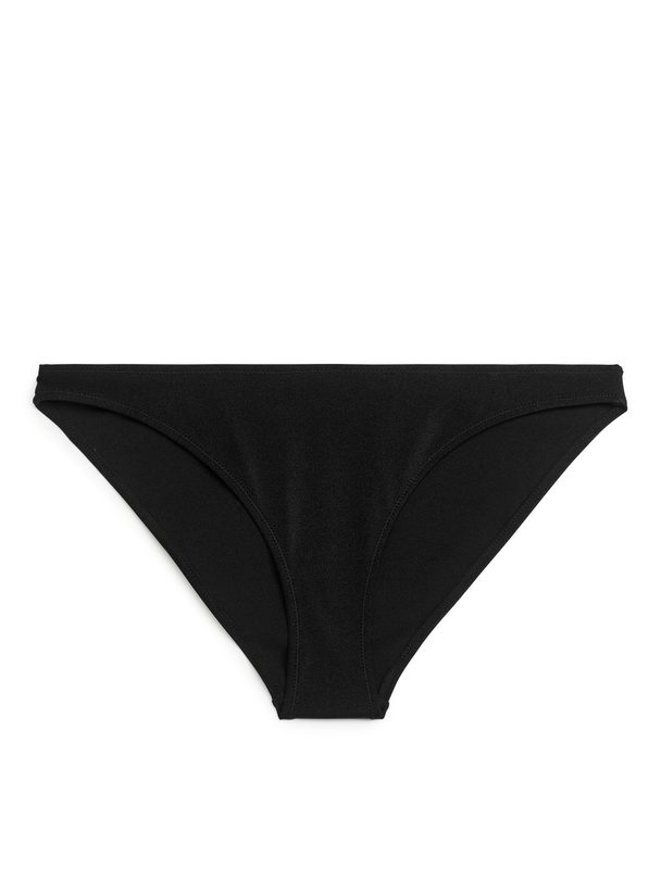 ARKET Glänzende Bikinihose mit niedrigem Bund Schwarz