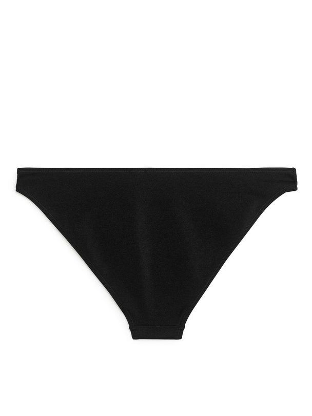 ARKET Low Waist Shiny Bikini Bottom Black