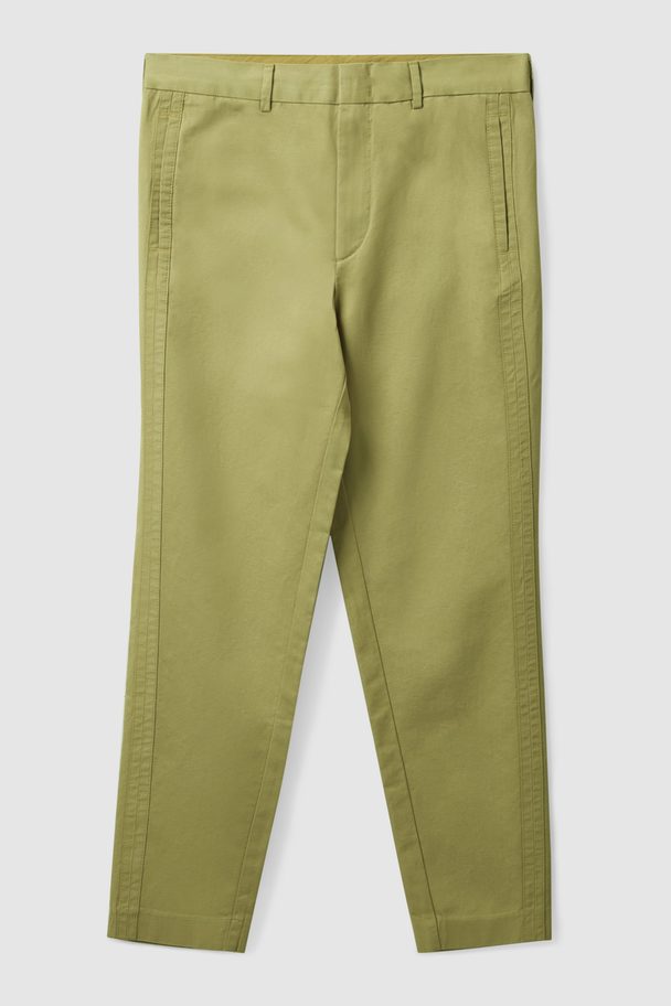 COS Regular-fit Twill Trousers Khaki Green