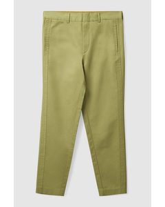 Regular-fit Twill Trousers Khaki Green