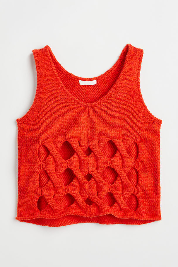 H&M Knitted Vest Top Bright Red