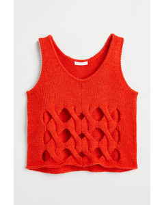 Knitted Vest Top Bright Red
