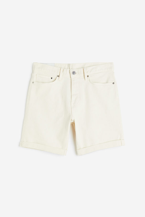 H&M Slim Denimshorts Creme