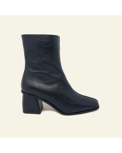 Malaya Black Leather Helled Ankle Boots