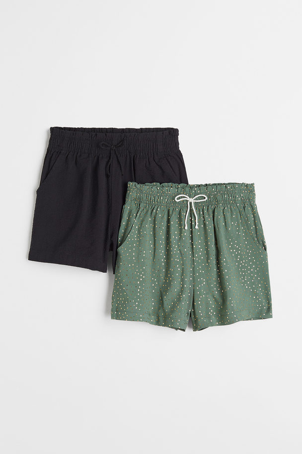 H&M Set Van 2 Shorts Zwart/stippen