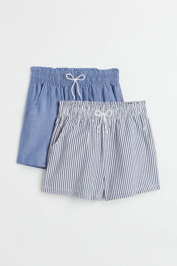 H&M Set Van 2 Shorts Blauw/gestreept