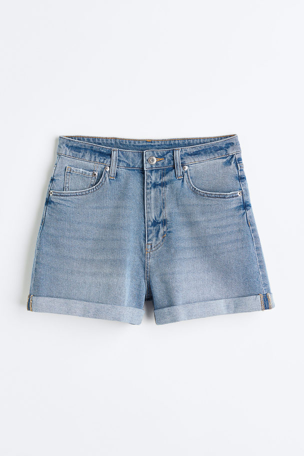 H&M Mom Ultra High Jeansshorts Hellblau