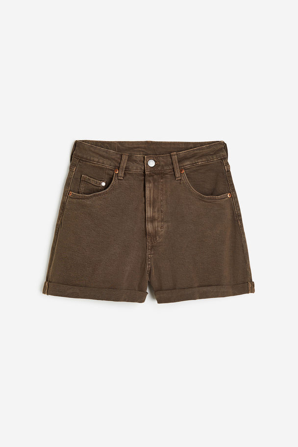 H&M Mom Ultra High Jeansshorts Dunkelbraun