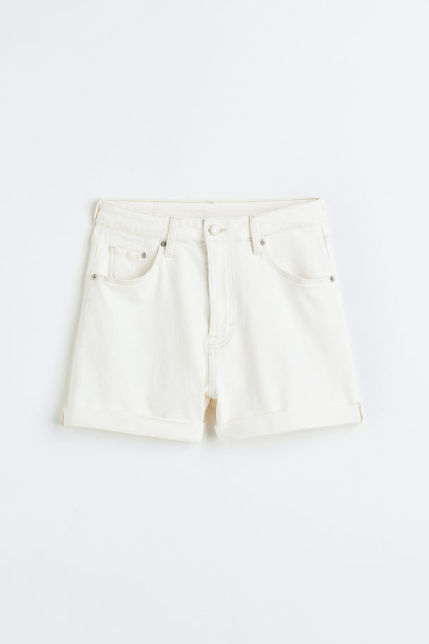 H&M Mom Ultra High Jeansshorts Weiß