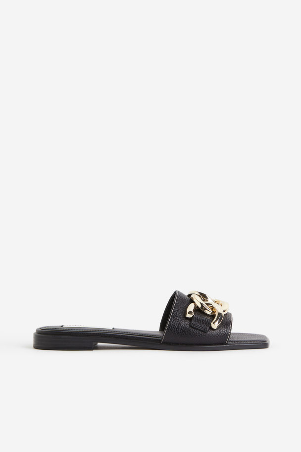 H&M Slip In-sandaler I Läder