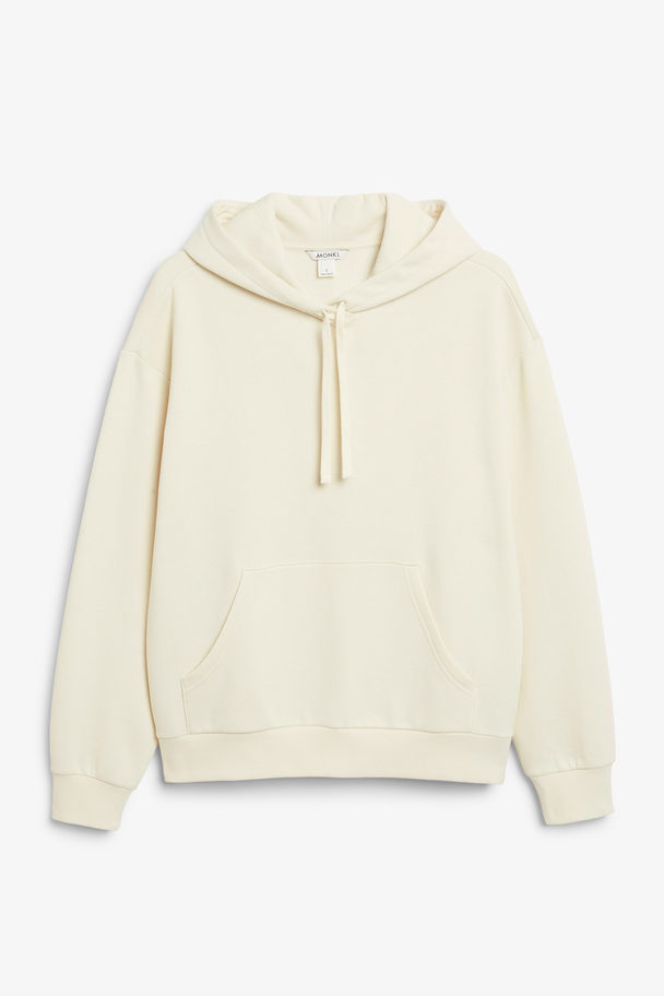 Monki Cremeweißer Hoodie mit Kordelzug Offwhite