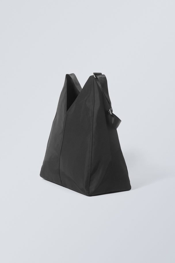 Weekday V-shaped Nylon Shoulder Bag Black