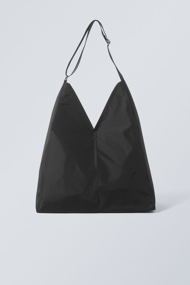 Weekday V-shaped Nylon Shoulder Bag Black