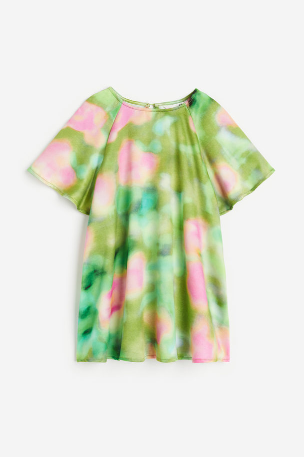H&M A-line Dress Green/floral