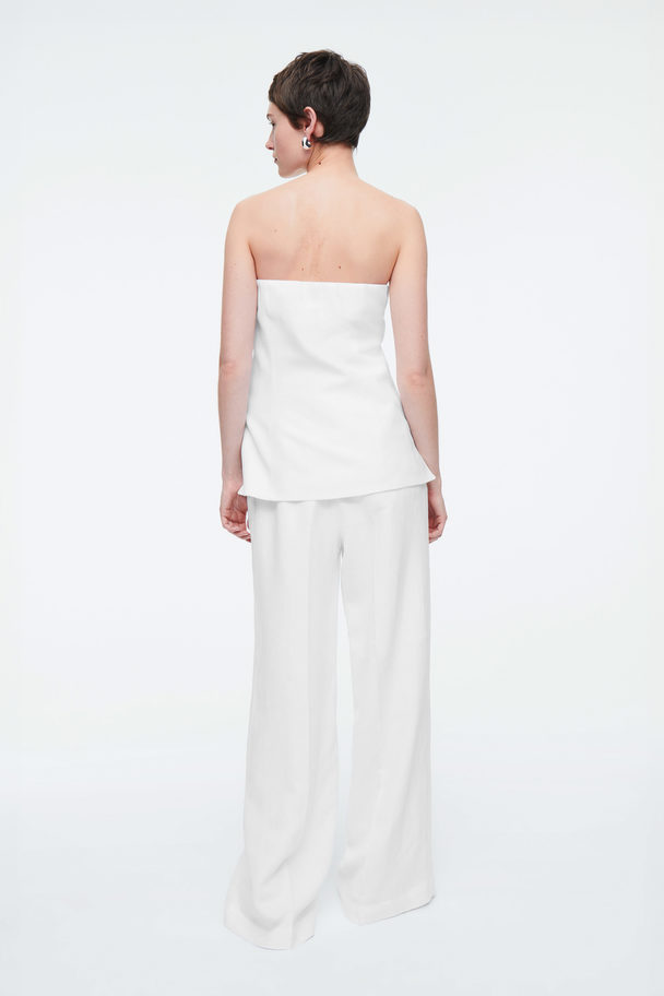 COS Linen Bustier Top White