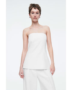 Linen Bustier Top White