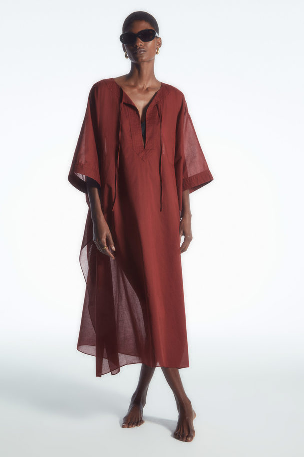 COS Tie-detail Kaftan Burgundy