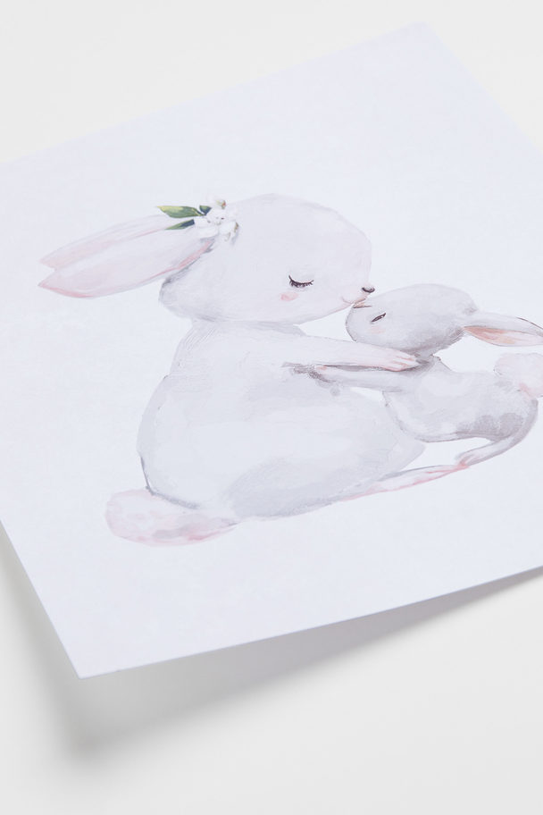 H&M HOME Poster Wit/konijnen