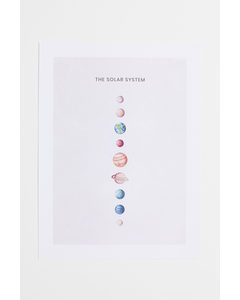 Poster Lichtgrijs/zonnestelsel