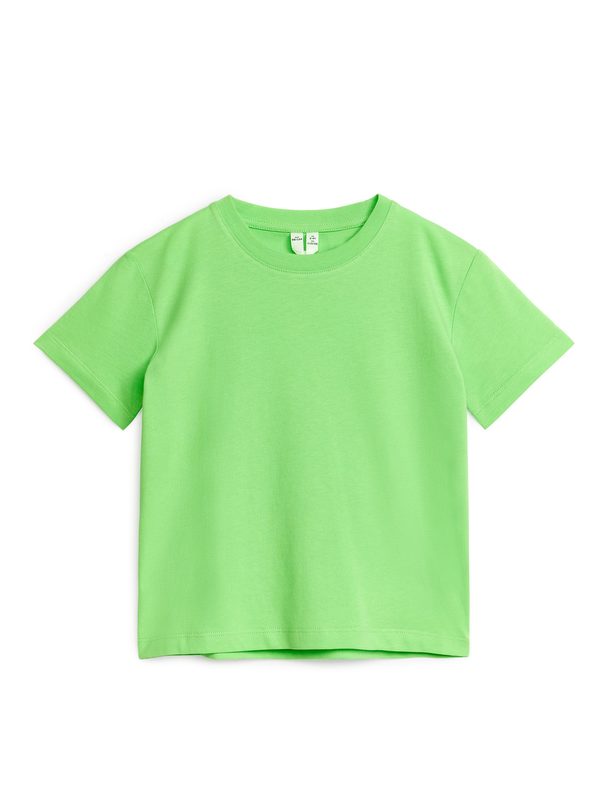 ARKET T-Shirt mit Rundhalsausschnitt Leuchtendes Grün