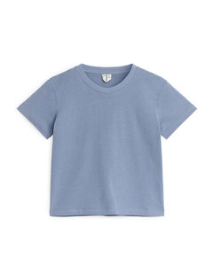 T-Shirt mit Rundhalsausschnitt Taubenblau