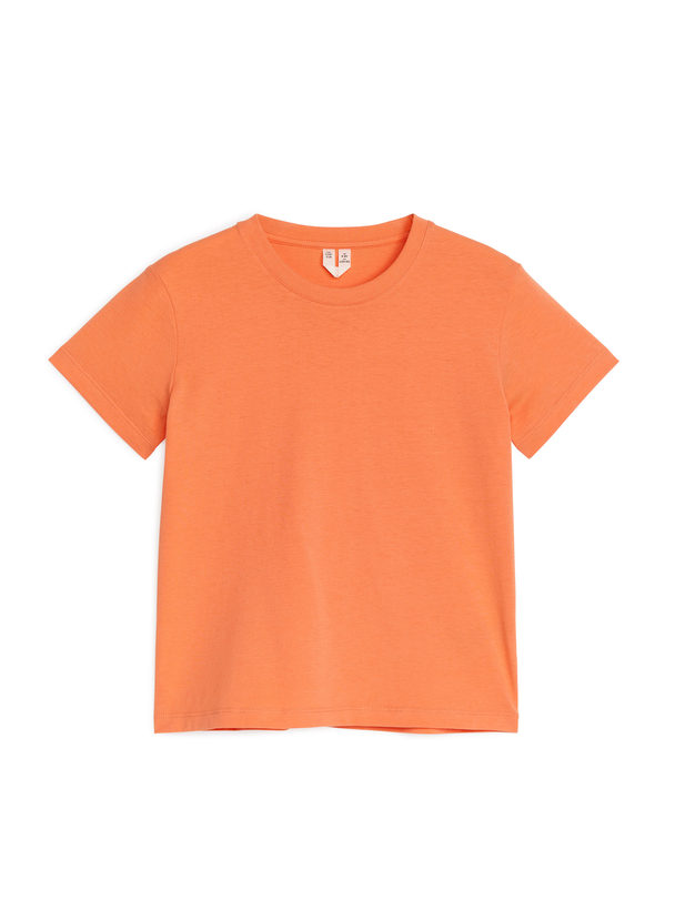 ARKET T-Shirt mit Rundhalsausschnitt Sattes Orange