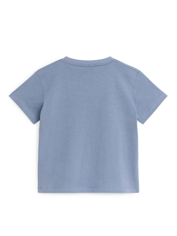ARKET T-Shirt mit Rundhalsausschnitt Taubenblau