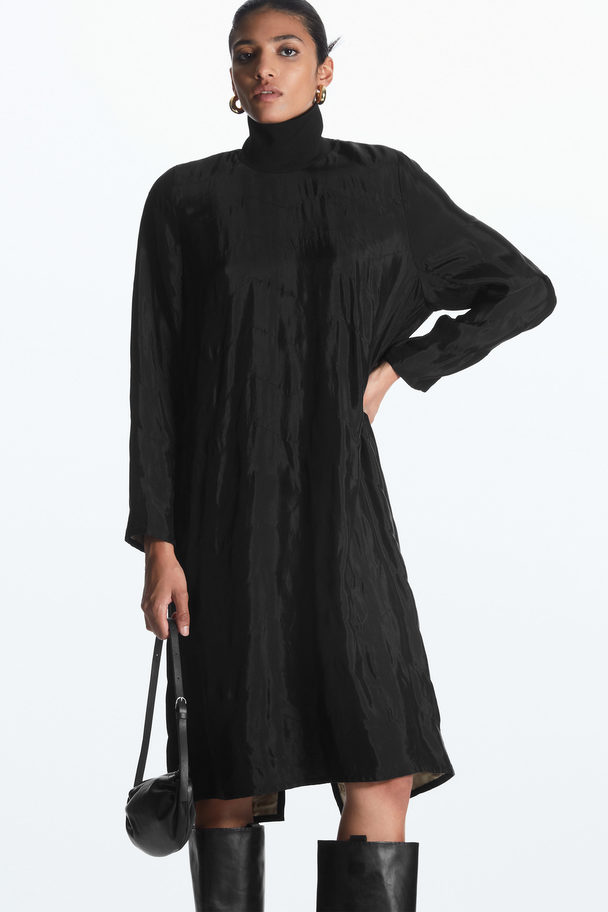 COS Turtleneck Midi Dress Black