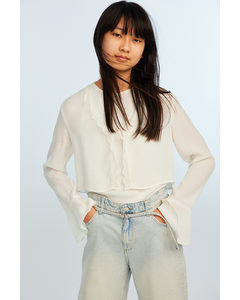 Tie-front Blouse White