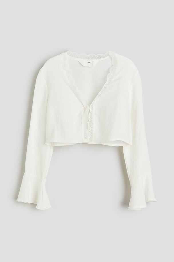 H&M Bluse zum Binden Weiß