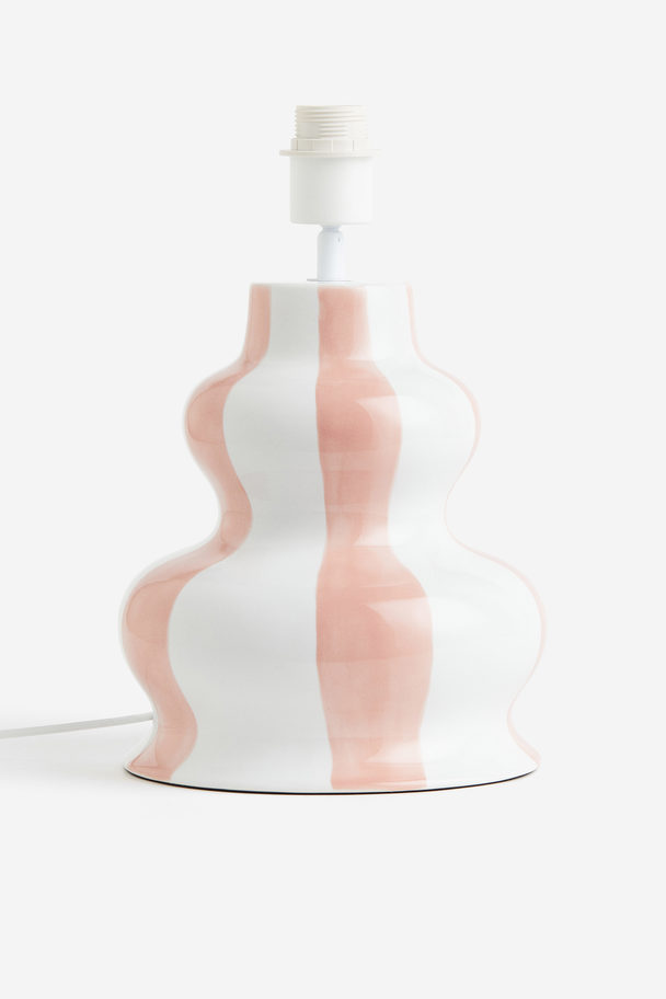 H&M HOME Ceramic Lamp Base White/pink