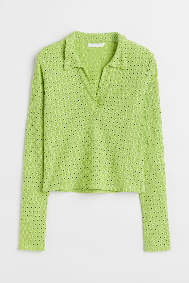 H&M Collared Top Lime Green