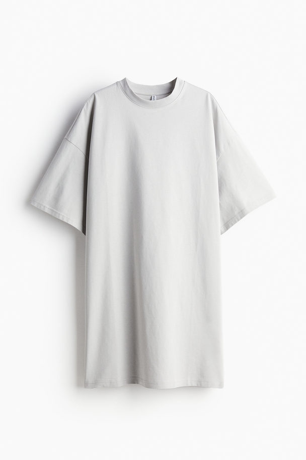 H&M Oversized T-shirtklänning Ljusgrå