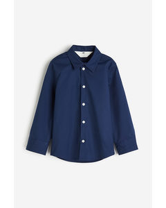 Easy-iron Shirt Navy Blue