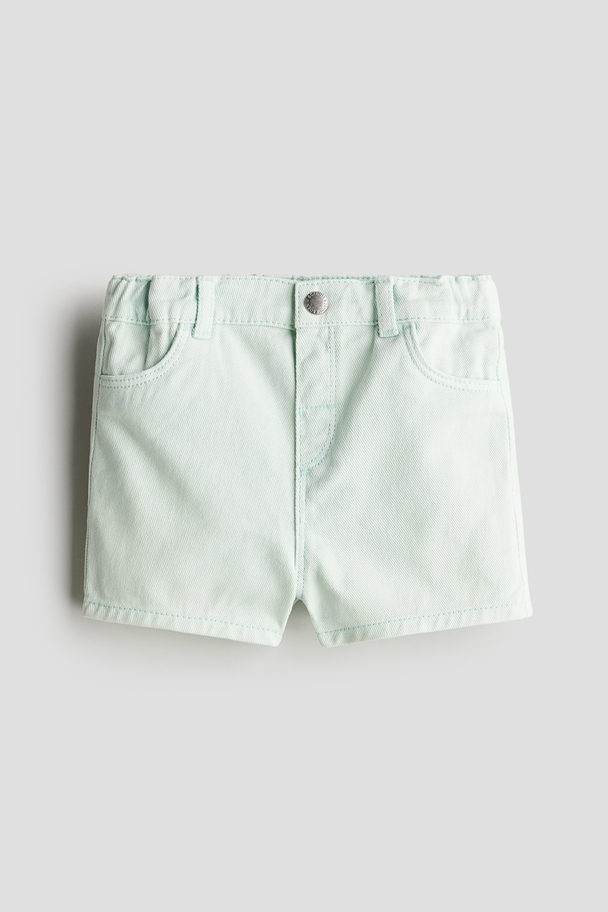 H&M Denim Shorts Light Mint Green