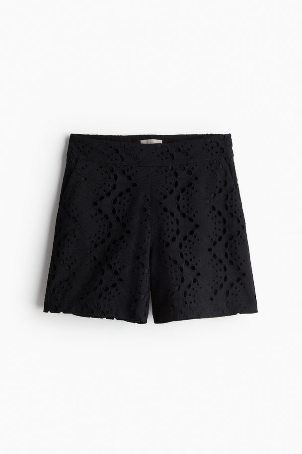 H&M Broderie Anglaise Shorts Black