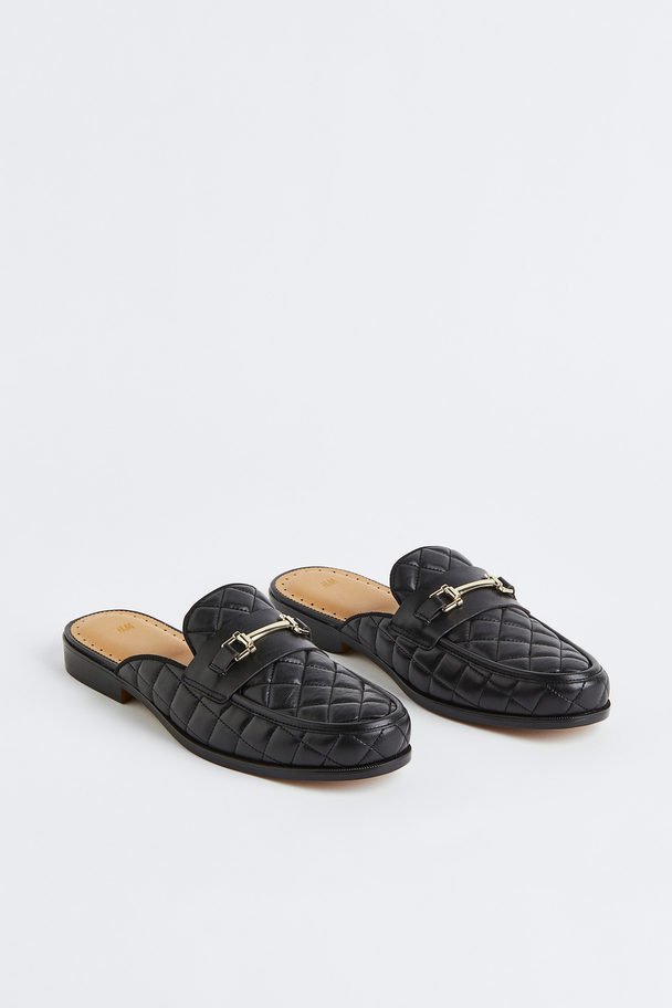 H&M Quilted Mule Loafers Black