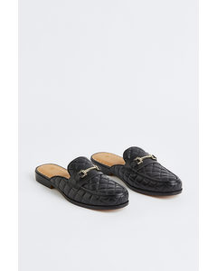 Quilted Mule Loafers Black