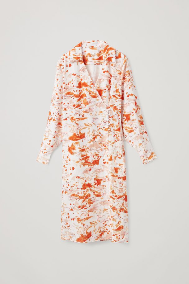 COS Tailored Wrap Dress Orange / White