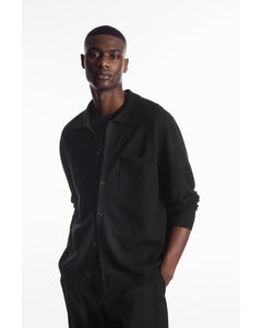 Knitted Boiled-wool Shirt Black