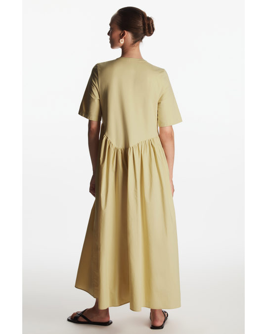 COS Oversized Asymmetric-waist Dress Beige