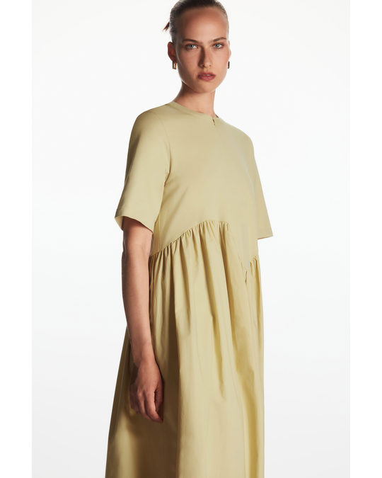 COS Oversized Asymmetric-waist Dress Beige
