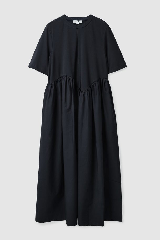 COS Oversized Asymmetric-waist Dress Dark Navy
