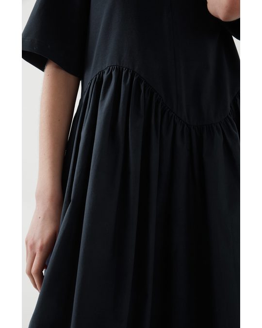 COS Oversized Asymmetric-waist Dress Dark Navy