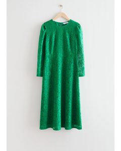 Lace Midi Dress Green