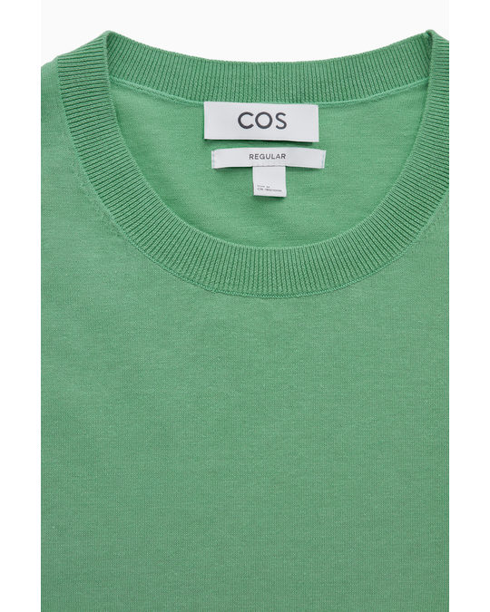 COS Regular-fit Knitted T-shirt Light Green