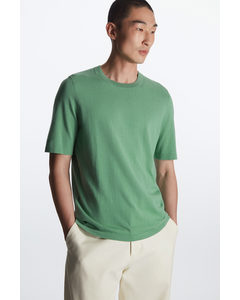 Regular-fit Knitted T-shirt Light Green