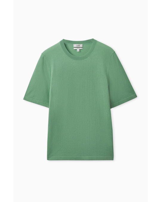 COS Regular-fit Knitted T-shirt Light Green
