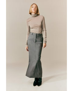 Wool-blend Pencil Skirt Grey