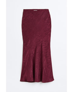 Jacquard-weave Skirt Dark Red/patterned